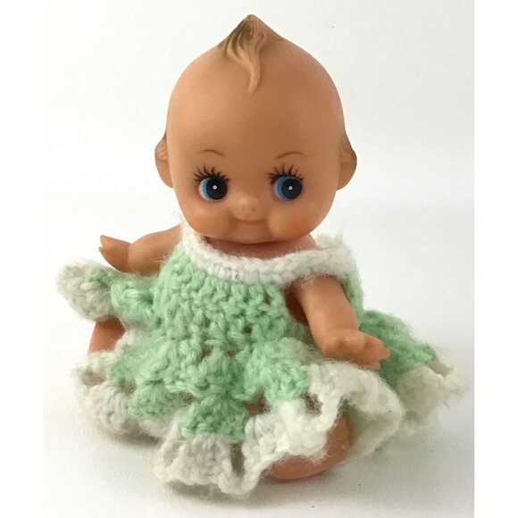 Rothschild Doll Co. Vinyl Jointed 1985 Blonde Braids Green Eyes 11” Floral Dress - Picture 8 of 16